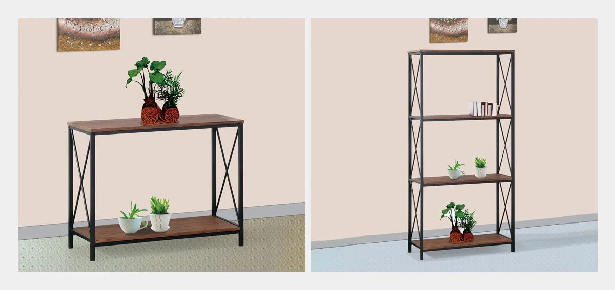 Modern Metal Etagere Bookcase hbsinostar1