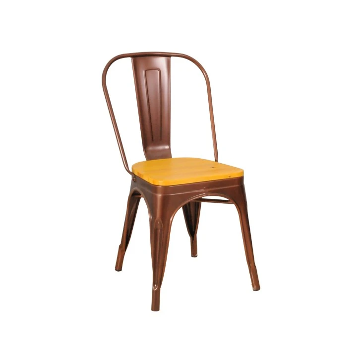 Tolix Wooden Seat Dining Chair